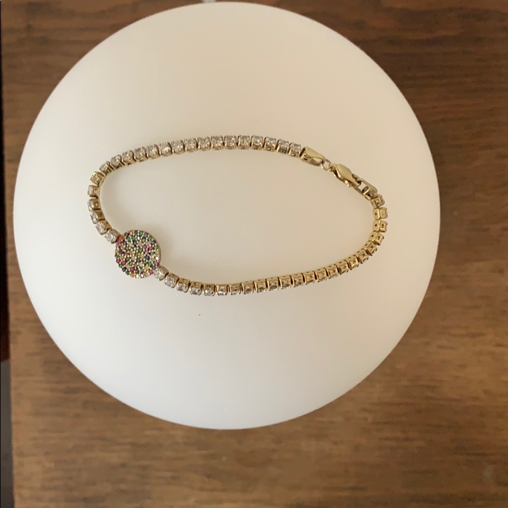 Crystal rainbow tennis bracelet